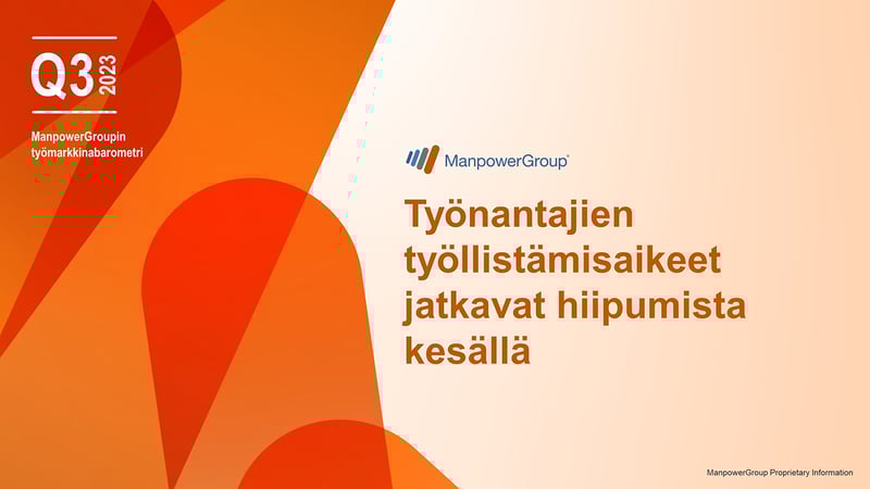 Työnantajien työllistämisaikeet jatkavat hiipumista kesällä