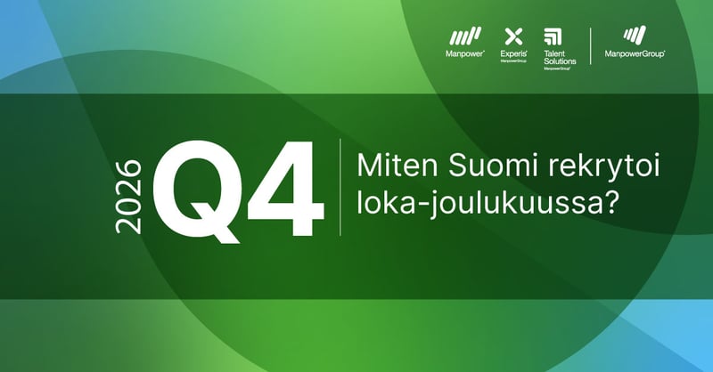 Suomen rekrytointinäkymät pysyvät varovaisen myönteisinä, mutta jäävät Euroopan tasosta